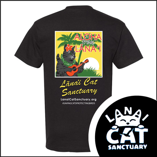 Lanai Cat Sanctuary T-shirt ラナイ・キャット・サンクチュアリー オリジナルT シャツ - BLACK 黒