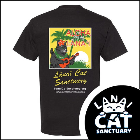 Lanai Cat Sanctuary T-shirt ラナイ・キャット・サンクチュアリー オリジナルT シャツ - BLACK 黒