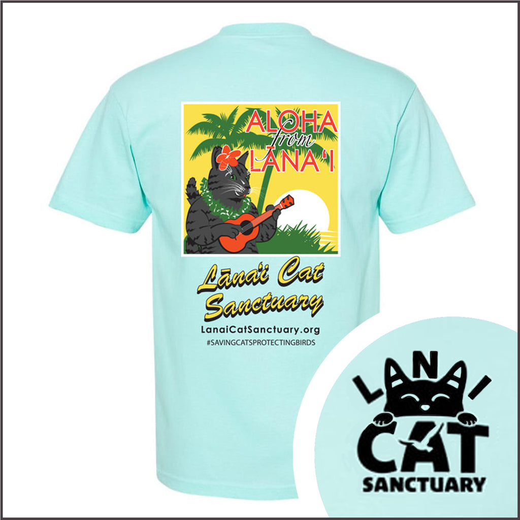 Lanai Cat Sanctuary T-shirt ラナイ・キャット・サンクチュアリー オリジナルT シャツ - MINT BLUE ミントブルー