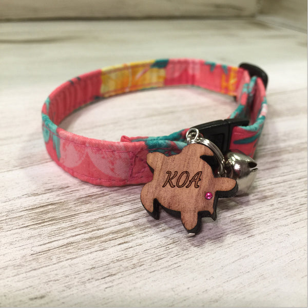 Koa wood name charm 首輪用ネームチャーム　HONU ホヌ海ガメ