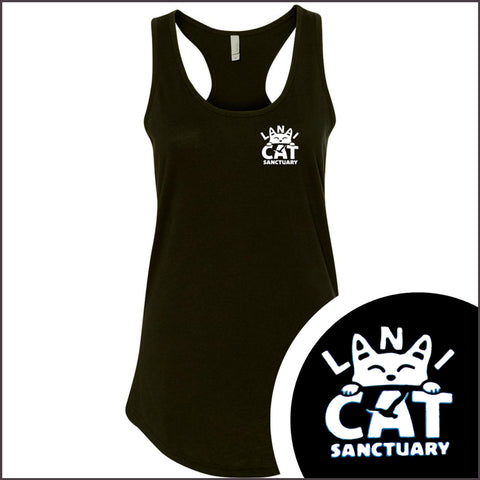 Lanai Cat Sanctuary - lady's Tank Top ラナイ・キャット・サンクチュアリー　レデイーズタンクトップ - BLACK ブラック