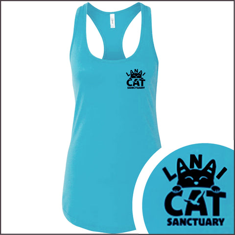 Lanai Cat Sanctuary - lady's Tank Top ラナイ・キャット・サンクチュアリー　レデイーズタンクトップ - MINT BLUE ミントブルー