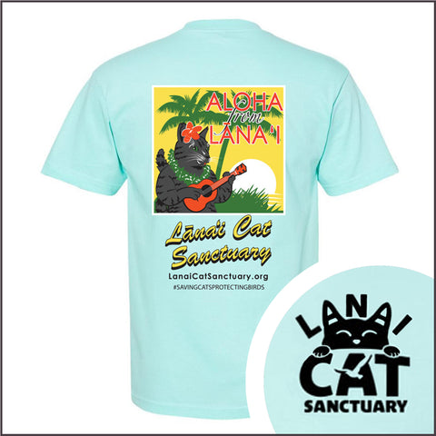 Lanai Cat Sanctuary T-shirt ラナイ・キャット・サンクチュアリー　オリジナルT シャツ - MINT BLUE ミントブルー